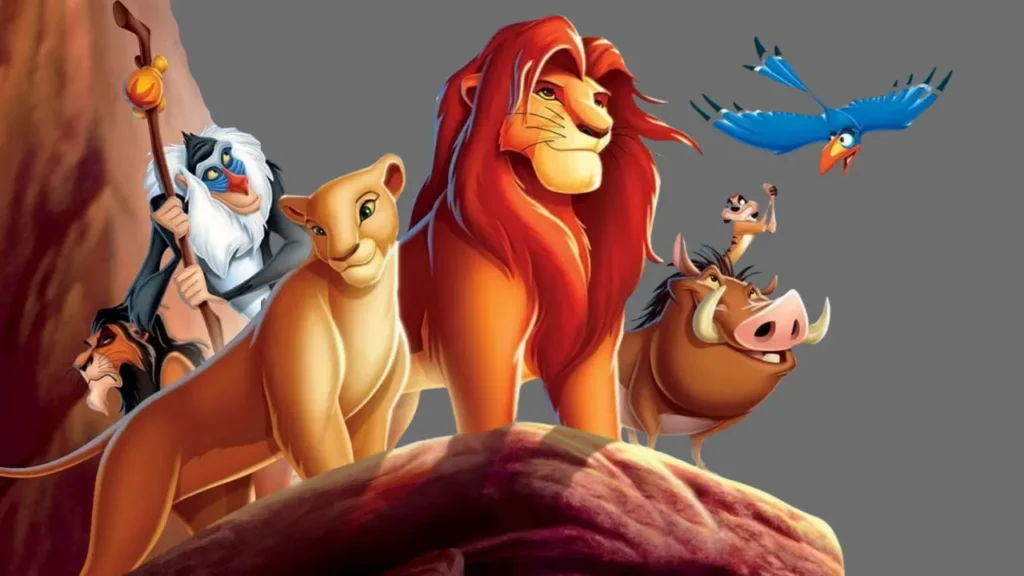 Characters from The Lion King animated movie, symbolizing the importance of marketing and distribution in a film budget breakdown through global promotional campaigns and advertising efforts